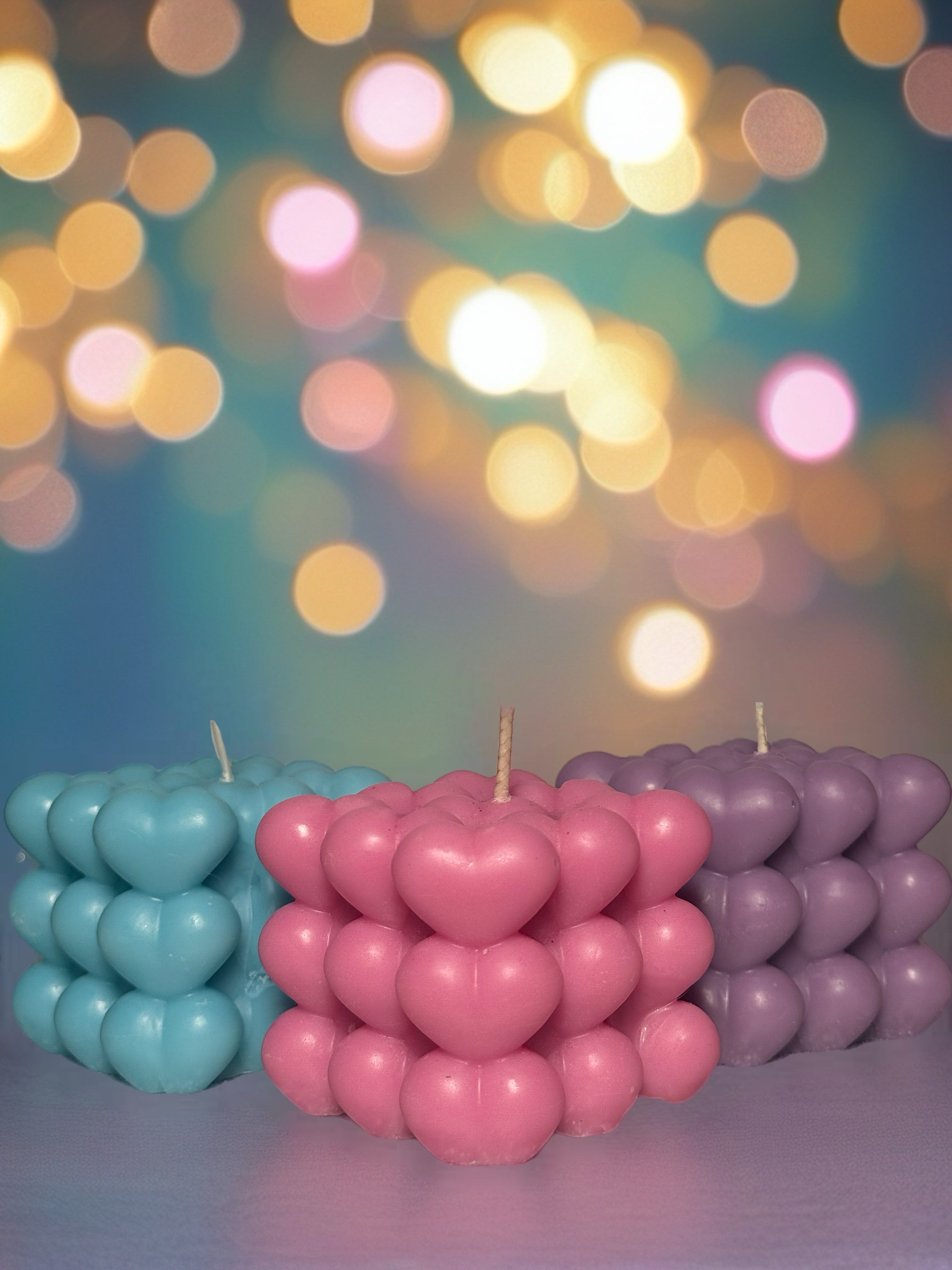 Bubble heart Candle – Handmade in UAE | Lovers & Anniversaries Collection