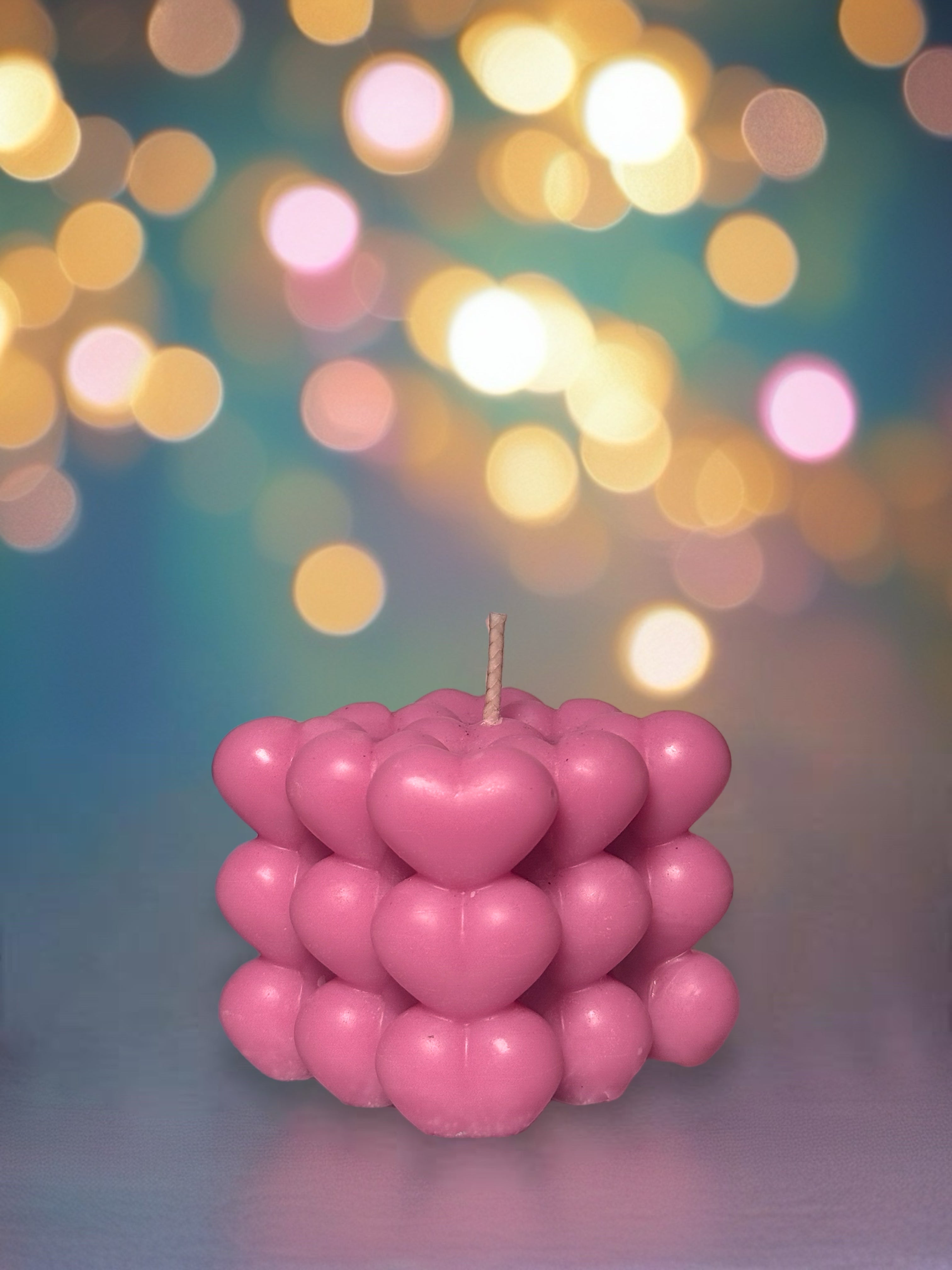 Bubble heart Candle – Handmade in UAE | Lovers & Anniversaries Collection