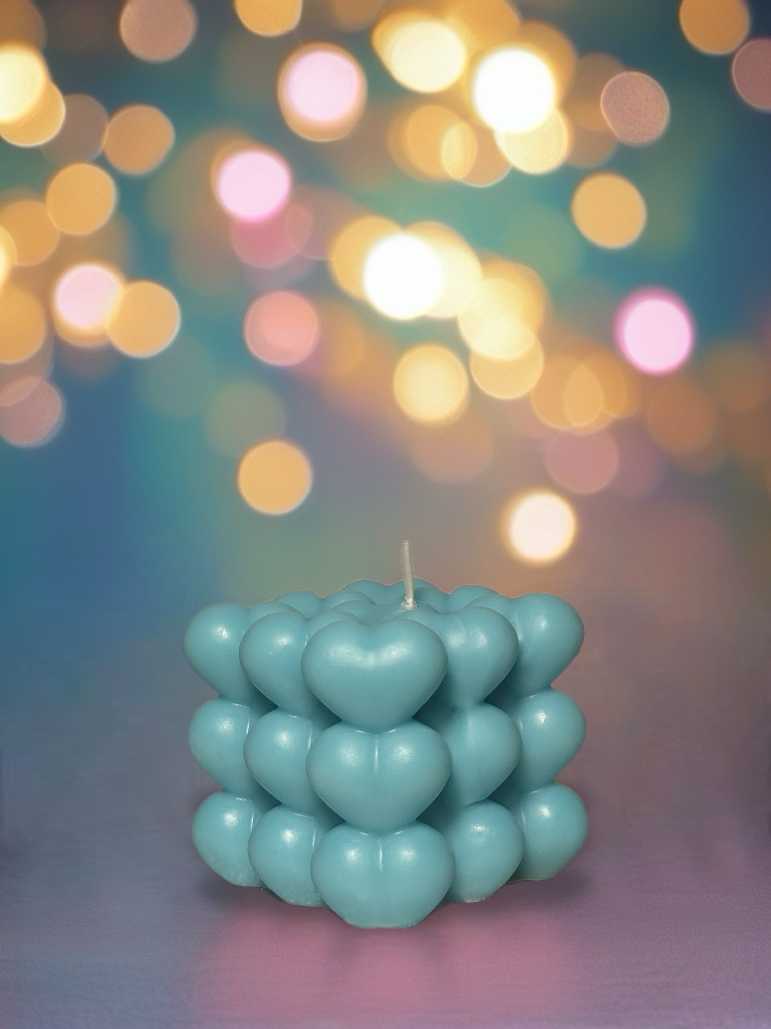 Bubble heart Candle – Handmade in UAE | Lovers & Anniversaries Collection