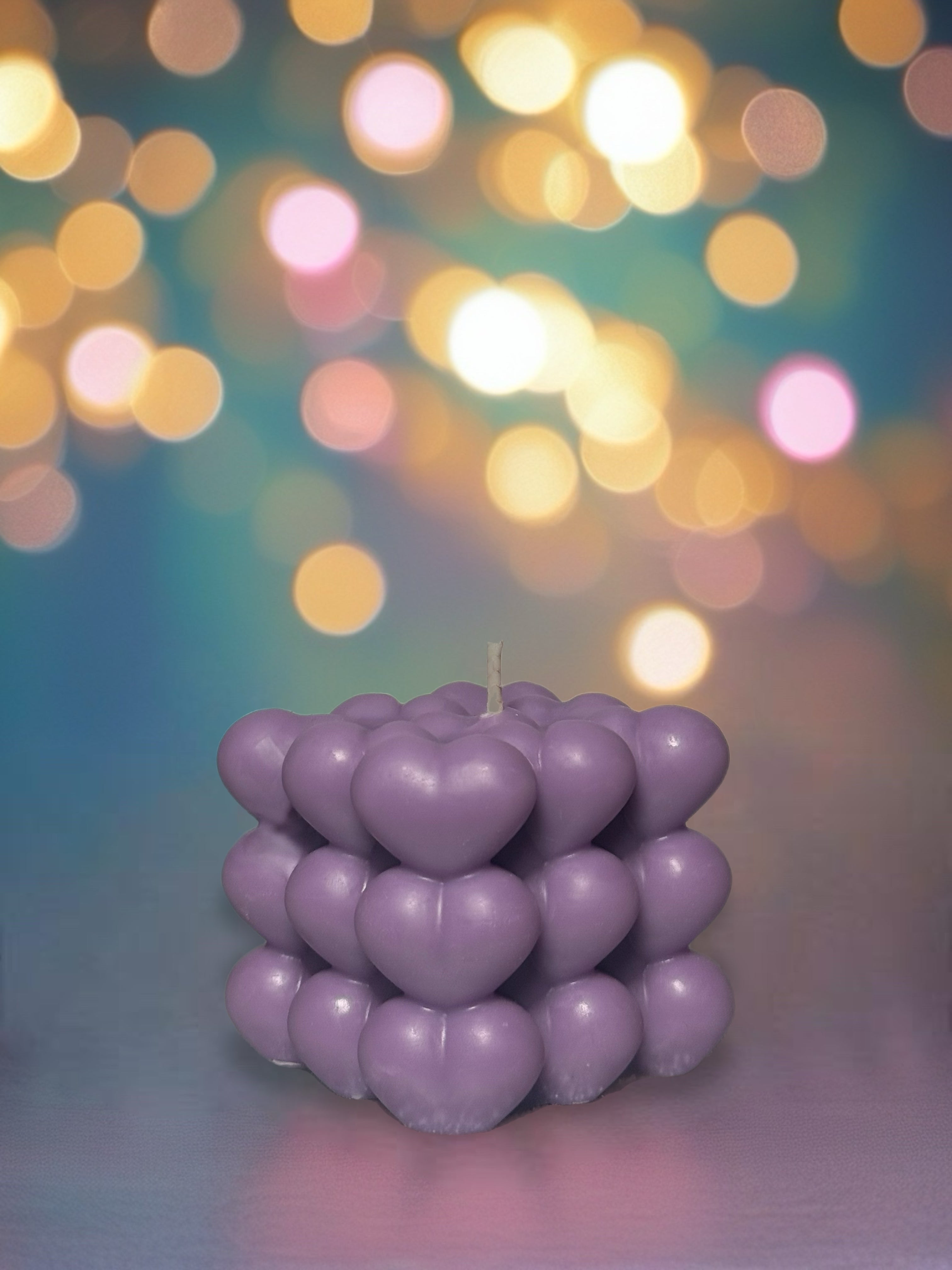 Bubble heart Candle – Handmade in UAE | Lovers & Anniversaries Collection