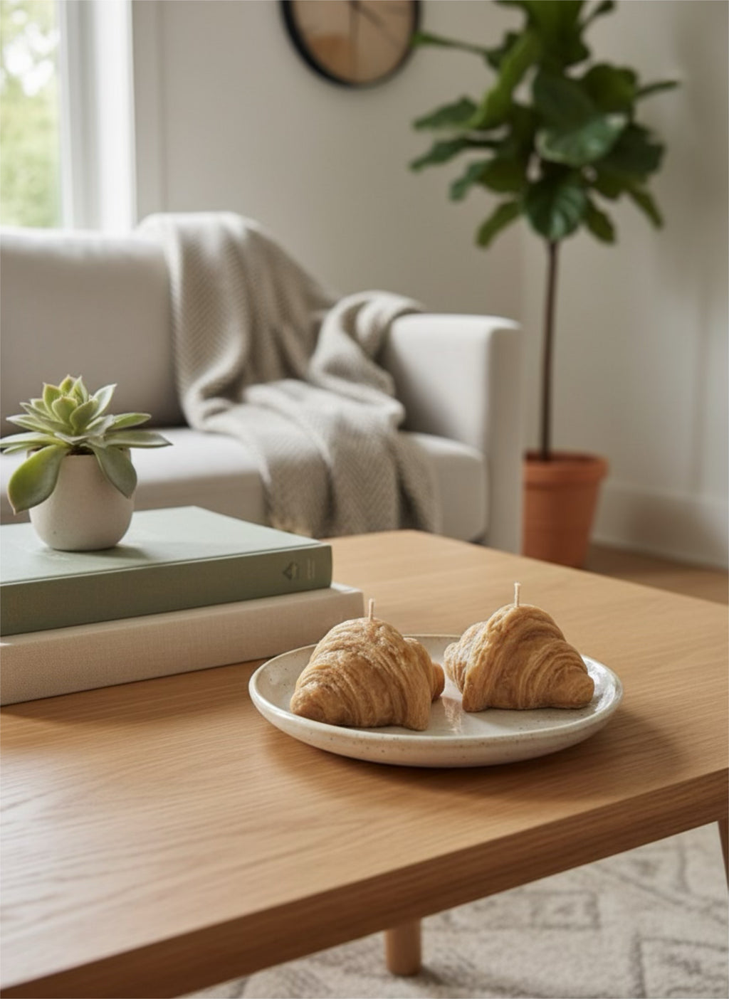 Croissant Candle – Luxury Gourmand Coconut Wax Candle (Vanilla, Chocolate or Pistachio) handmade in UAE